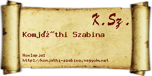 Komjáthi Szabina névjegykártya
